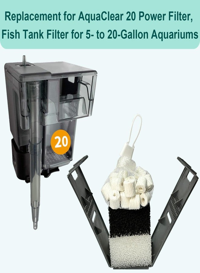 beaufan 4 Set of Three-Stage Filtration Tank Filter Maintenance Kit, Replacement for AquaClear 20 Power Filter, Fish Tank Filter for 5- to 20-Gallon Aquariums - Image 2